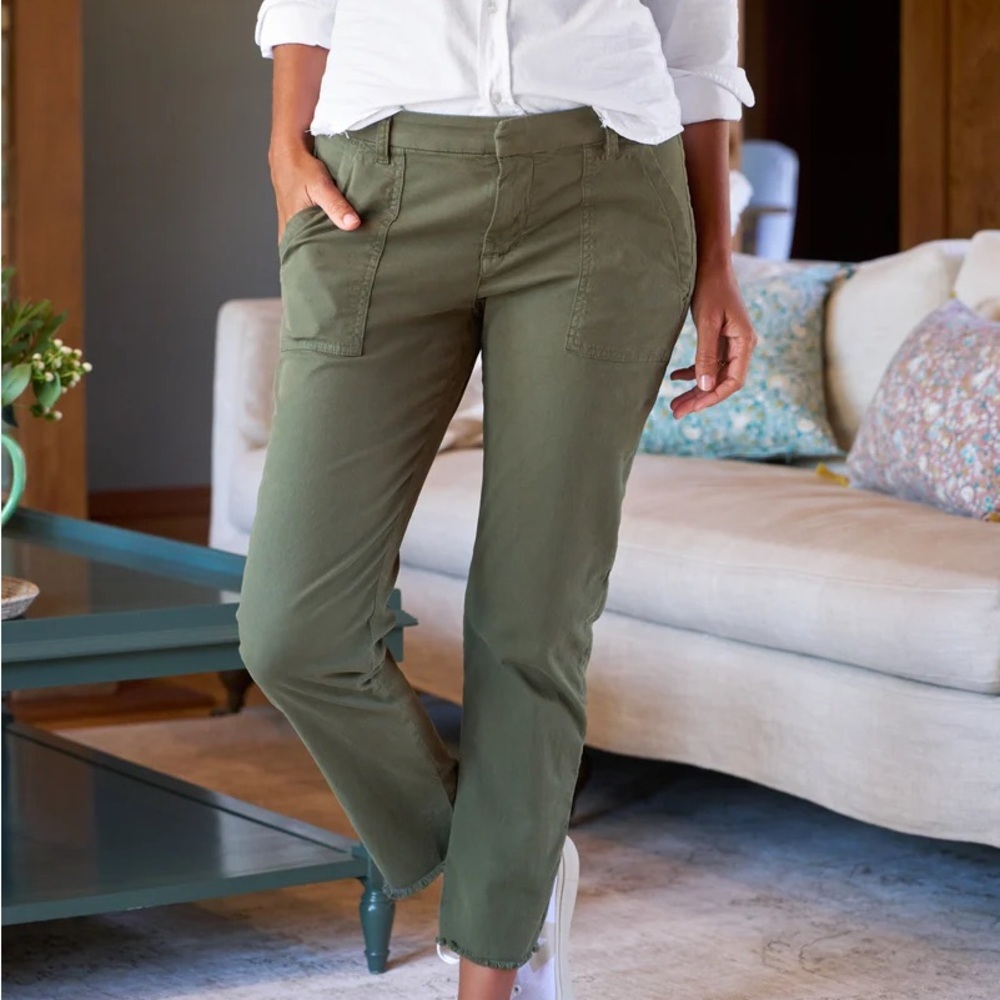 NWT Frank & Eileen Blackstone Utility Pant Army Green size 0